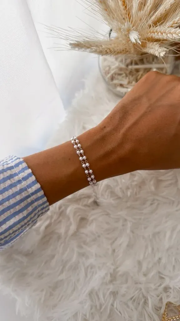 Pulseira Bella com Pérolas