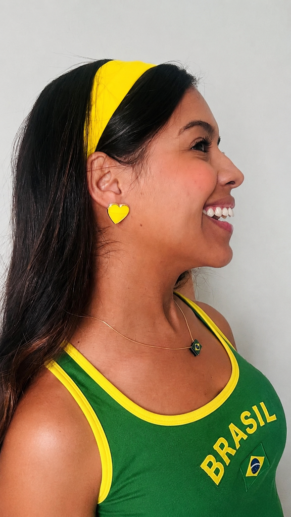 Brinco Coração Amarelo